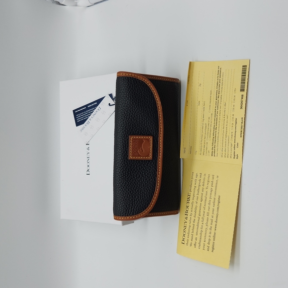 New Dooney & Bourke Pebble Grain Continental Clutch Black - Picture 7 of 13